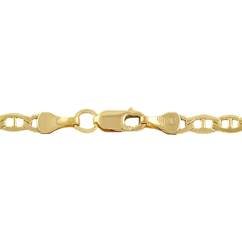 narrow chain bracelet-14 Karat Yellow Gold Filled 3.1mm Mariner Link (8.5 inch)