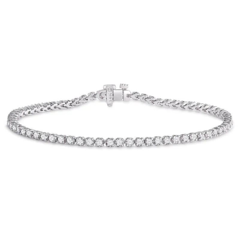 sci-fi gold bracelet-14K White Gold 2ct TDW Diamond Tulip Bracelet