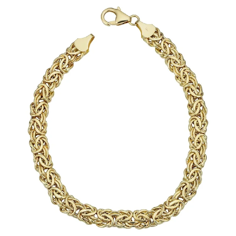 rose gold helix bracelet-14k Yellow Gold 6 millimeter Byzantine Bracelet (7.25 inches)