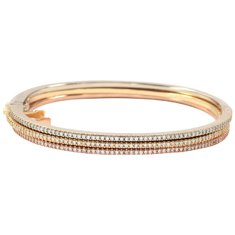 radiant link bracelet-18kt Gold Bangles with Diamonds