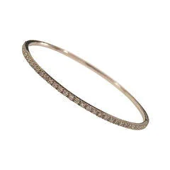 rose gold wave bracelet-18kt White Gold Diamond Bangle