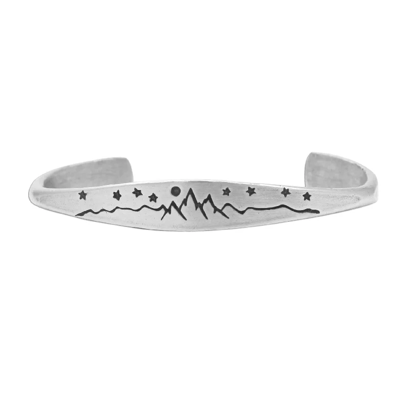 wave-shaped link bracelet-High Alpine Cuff Bracelet