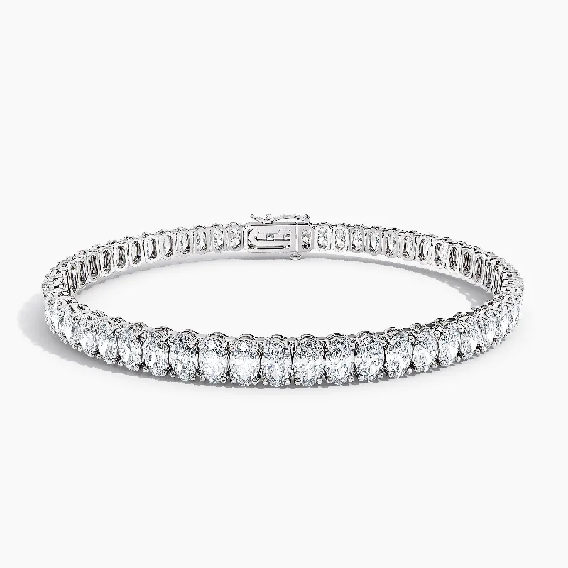 narrow charm bracelet-Auriya 14K Gold Lab Grown Oval Diamond Tennis Bracelet 11.00 ct. tw. (F-G VS)