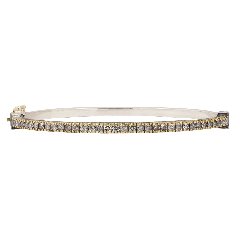 steel bangle bracelet-Chloe Gray Diamond Bangle