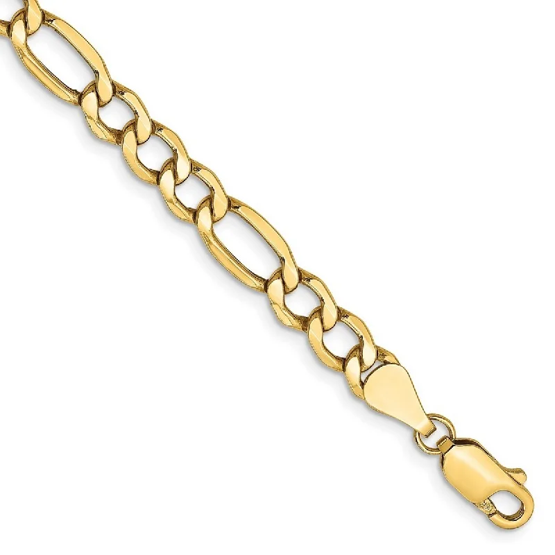 sci-fi twilight bracelet-Curata 10k 5.35mm Semi-solid Figaro Chain Bracelet - 7 Inch