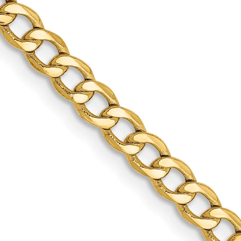 carved monogram bracelet-Curata 14k 3.35mm Semi-solid Curb Link Chain Bracelet - 9 Inch