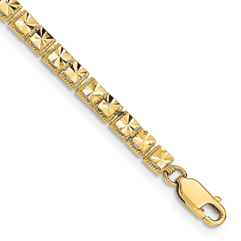 steel promise bracelet-Curata 14k Sparkle Cut Bracelet 7.25 Inch