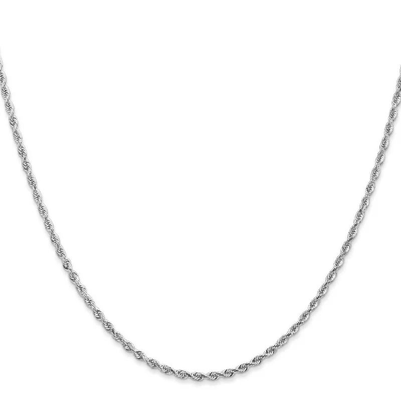 wave-shaped bracelet-Curata 14k White Gold 2mm Sparkle Cut Quadruple Rope Chain Bracelet