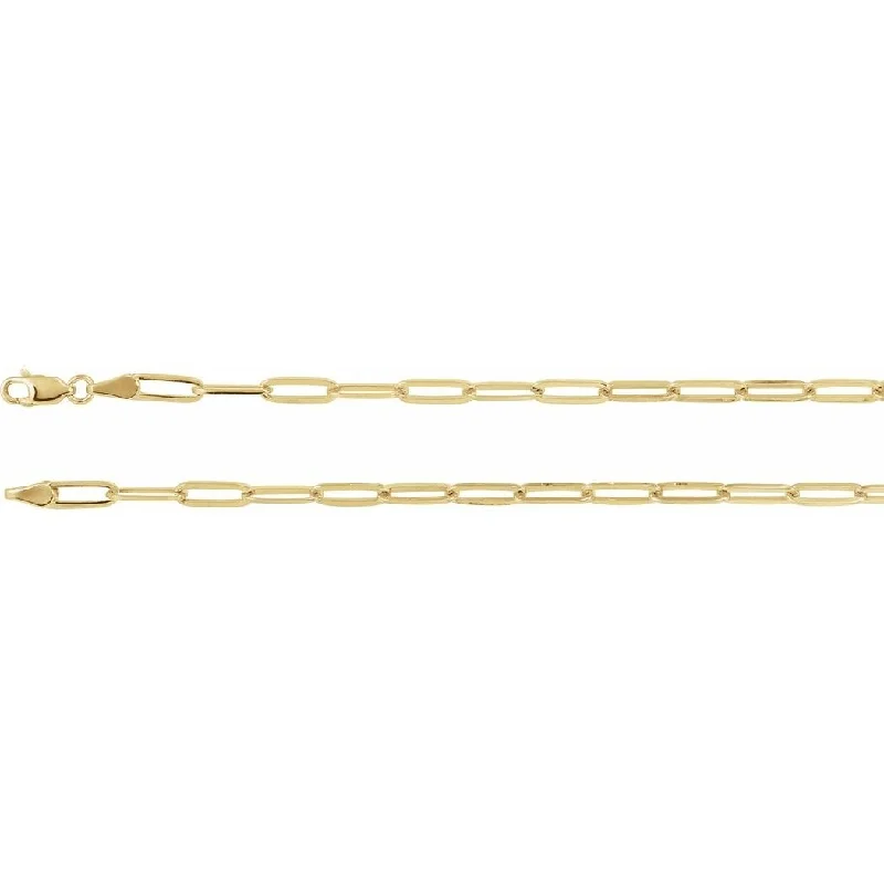 wave-shaped link bracelet-Curata 14k Yellow Gold 7 Inch Polished Flat Wire Long Link Bracelet With Lobster Clasp