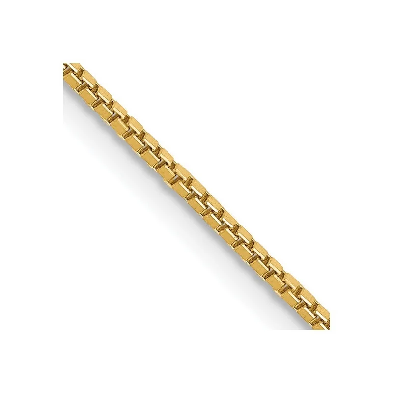 narrow link bracelet-Curata 14k Yellow Gold Polished 1.0mm Box Chain Bracelet Lobster Claw