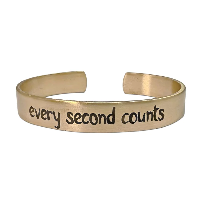 weathered silver bracelet-Every second counts - Bear Cuff Bracelet