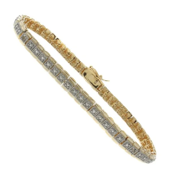 vintage-style bracelet-Finesque 14k Gold Overlay Diamond Accent Two-tone Tennis Bracelet