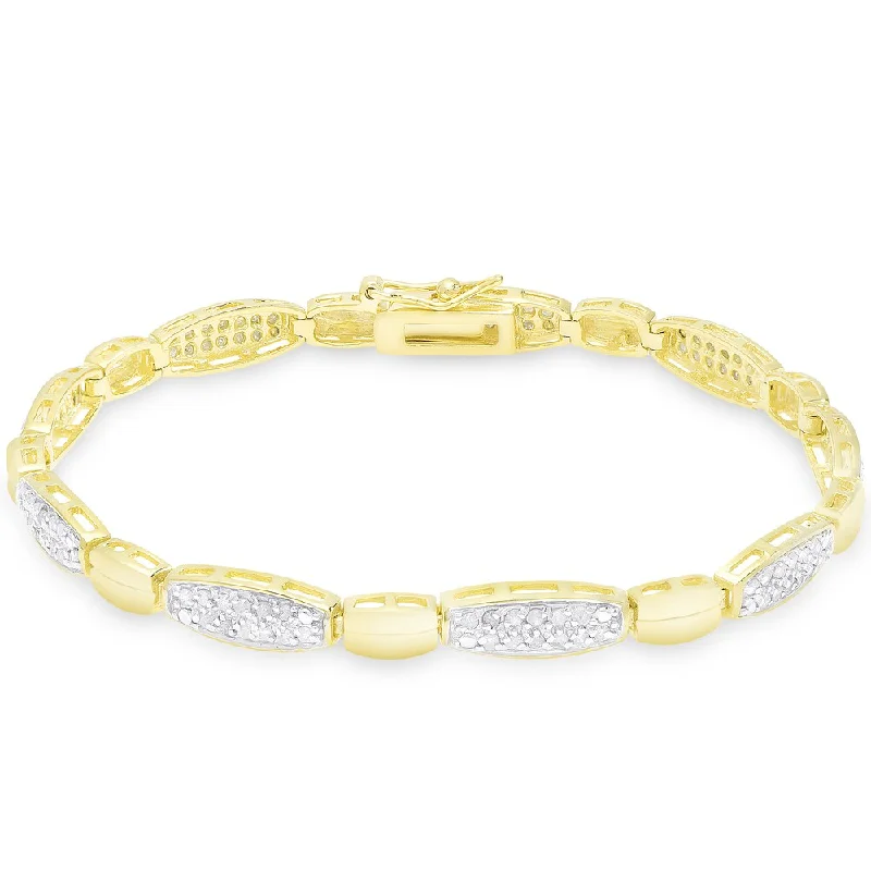 stretchable birthstone bracelet-Finesque Sterling Silver or Gold Over Silver 1 ct TDW Diamond Bracelet