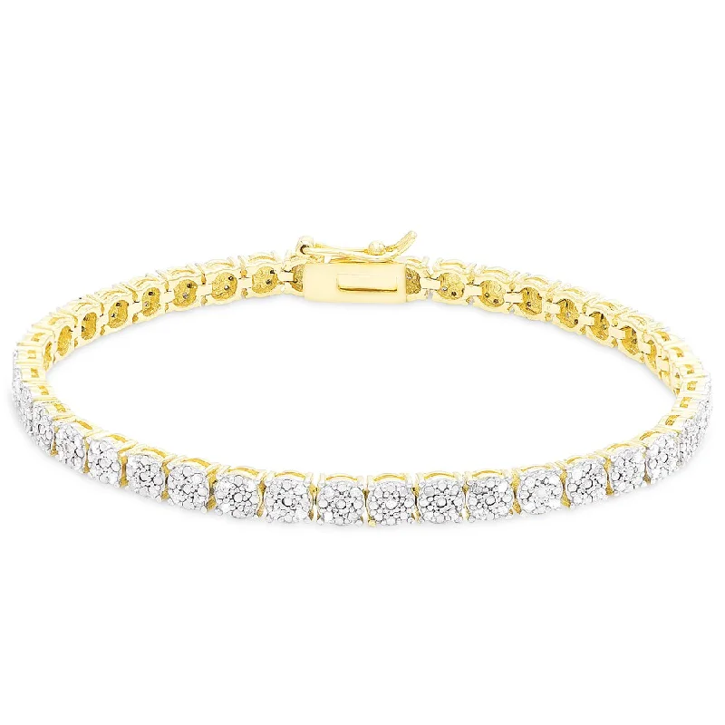 cast couple bracelet-Finesque Sterling Silver or Gold Over Silver 1 ct TDW Diamond Bracelet