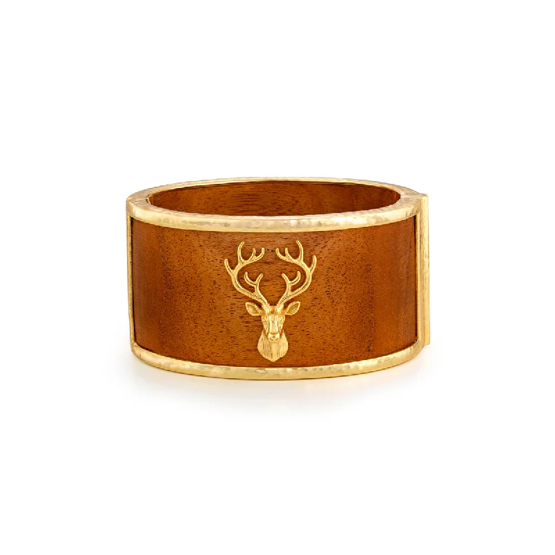 peridot stone bracelet-Forest Walk Stag Bangle - Teak