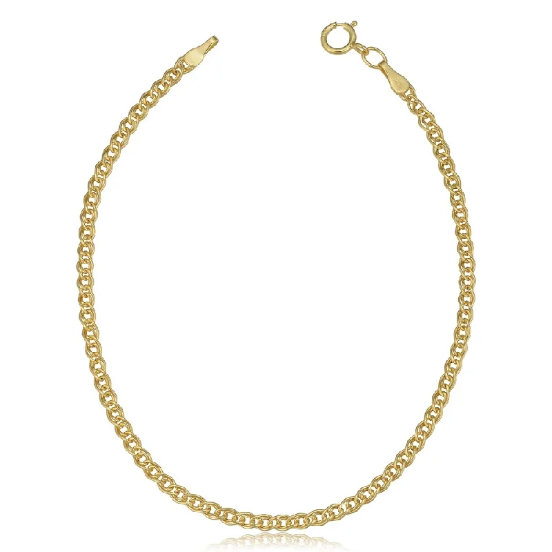 radiant link bracelet-Fremada 10k Yellow Gold 2.4-mm Hollow Inner Link Bracelet (7-inch)