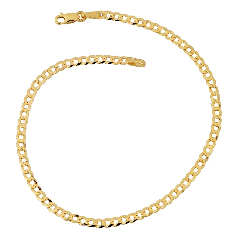 tendril carved bracelet-Fremada 10k Yellow Gold 2.7-mm High Polish Curb Link Bracelet (7 or 8 inches)