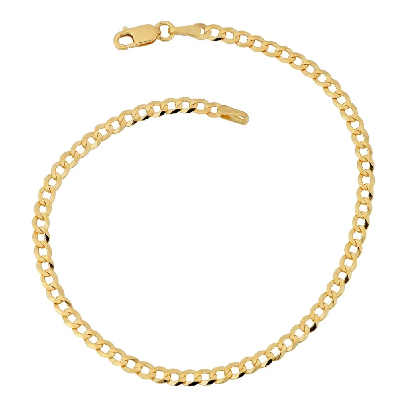 sci-fi twilight bracelet-Fremada 10k Yellow Gold 3-mm High Polish Curb Link Bracelet (7 or 8 inches)