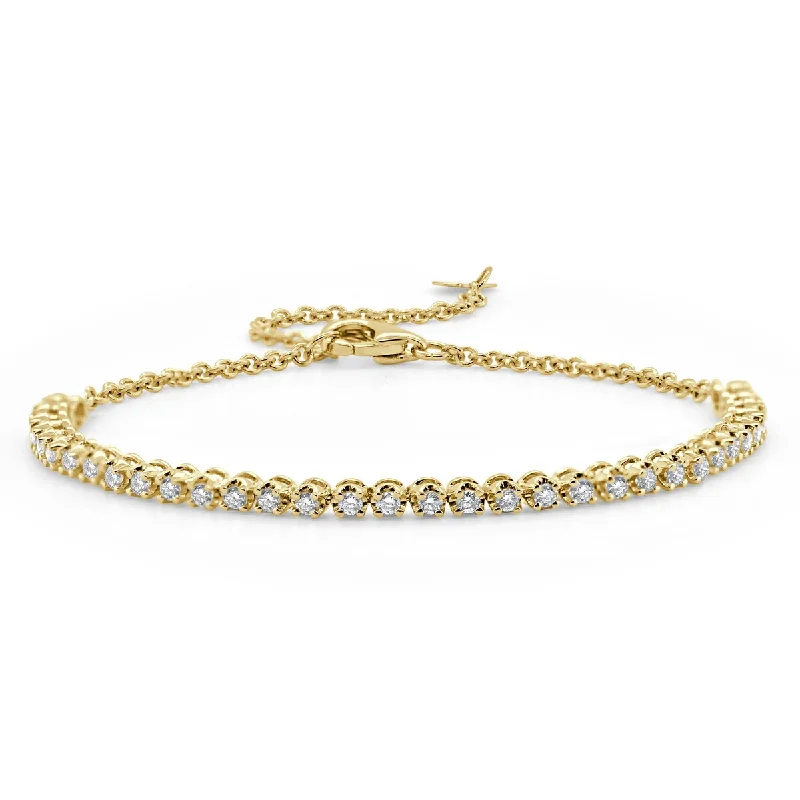 braided gold bracelet-Joelle Diamond Bracelet 0.50ct 14K Gold - White