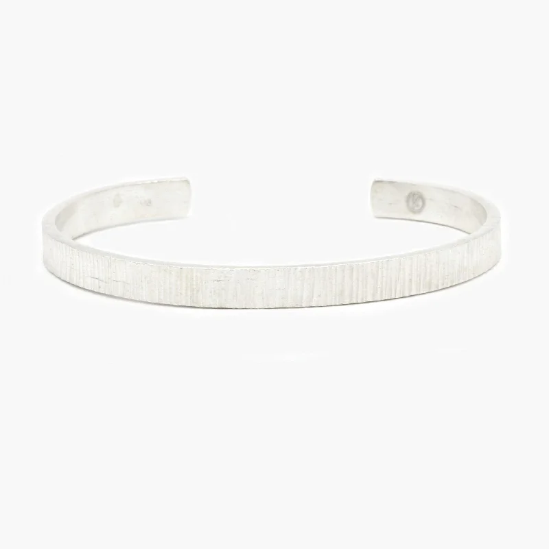 six-stone bracelet-Maxi "Azulik" Linear Silver Bangle