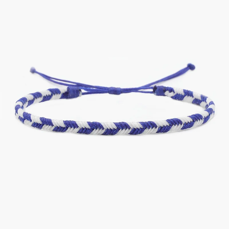 tendril chain bracelet-Mini Braided "Java" Bracelet (Blue/White)