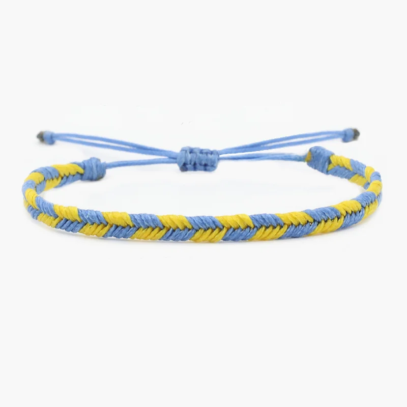 braided love bracelet-Mini Braided "Java" Bracelet (Blue/Yellow)