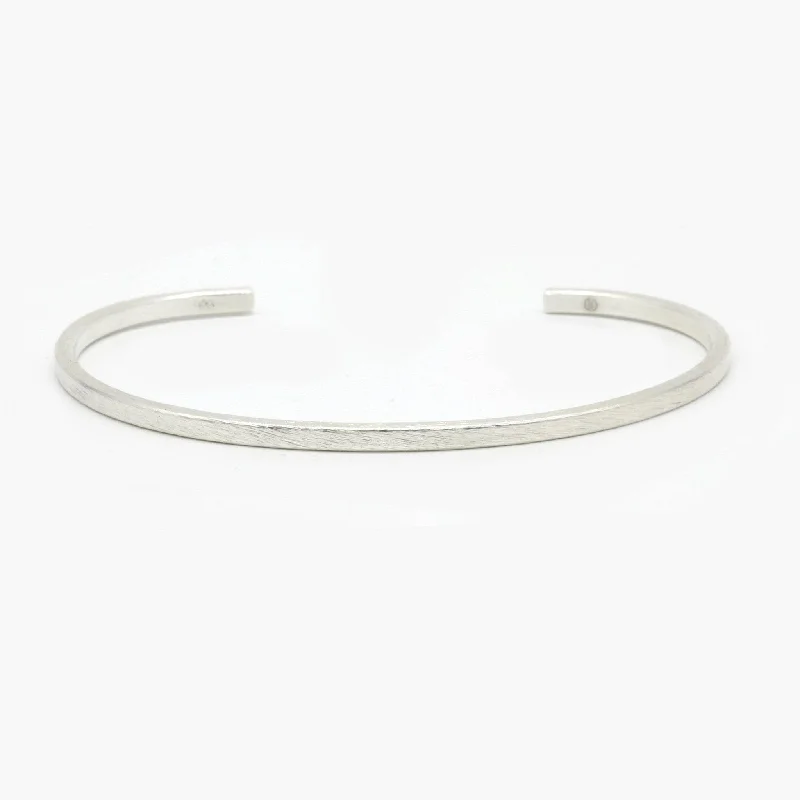 cosmic star bracelet-Mini Polished Silver Bangle