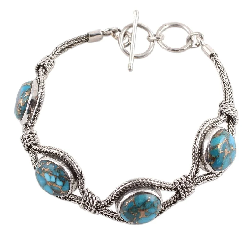 braided love bracelet-NOVICA Handmade Heavenly Blues Bracelet (India)