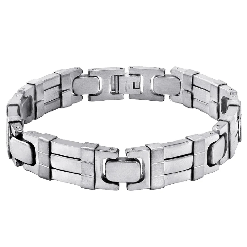 coral reef bracelet-Oxford Ivy Men's Stainless Steel Chain Link Bracelet 8 1/2 inches