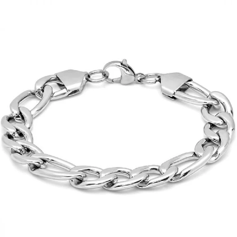 vintage-style bracelet-Oxford Ivy Men's Stainless Steel Figaro Chain Link Bracelet 8 1/2 inch