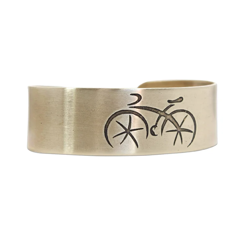 cast diamond bracelet-Ride Bicycle Cuff Bracelet