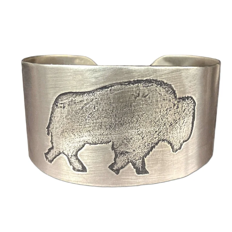 cast silver bracelet-Roam Free Cuff