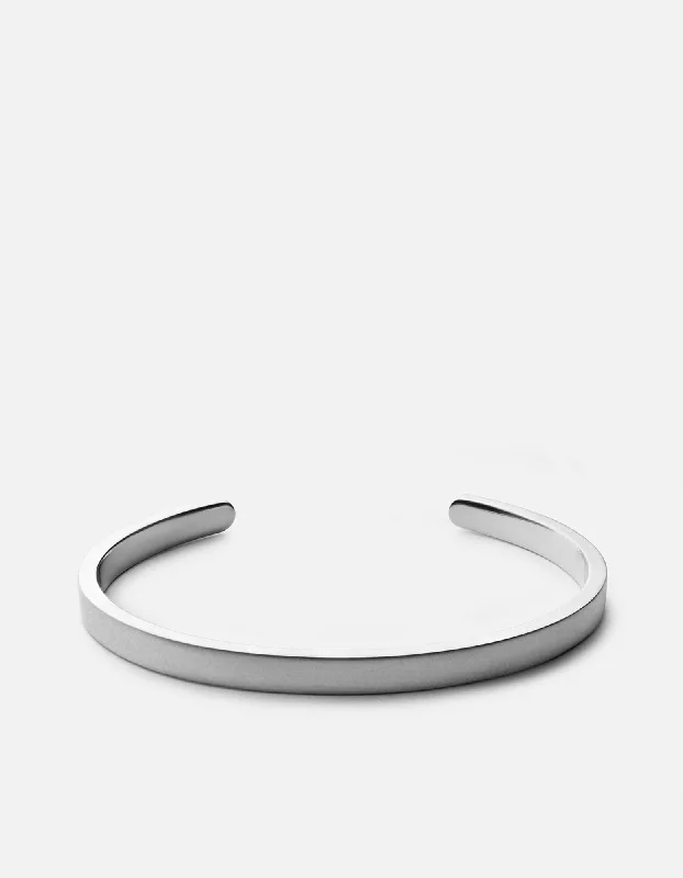 vine-inspired bracelet-Singular Cuff, Matte Silver