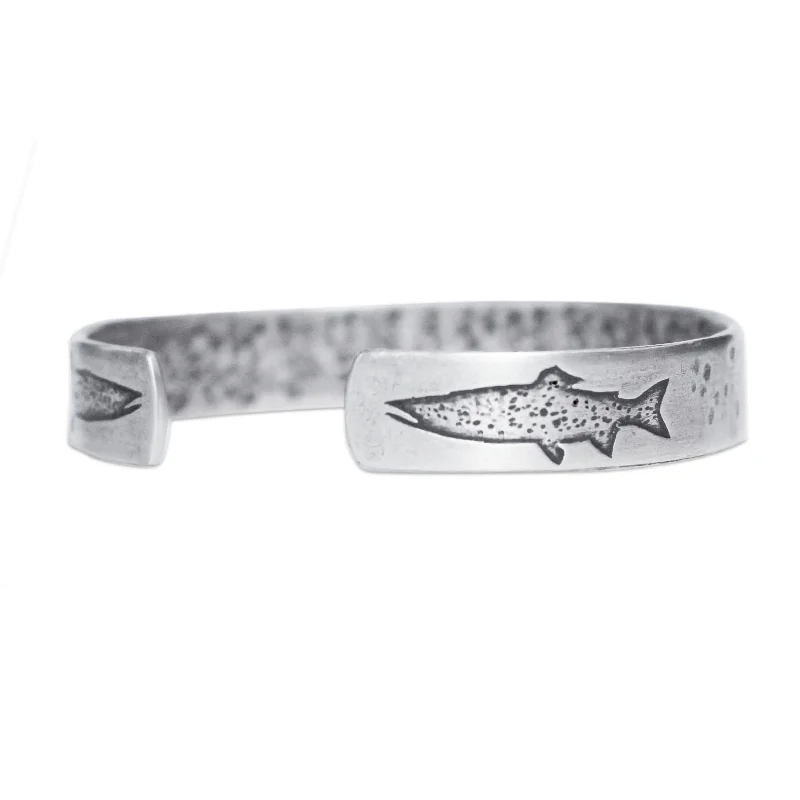 steel promise bracelet-Trout on Tips Cuff Bracelet