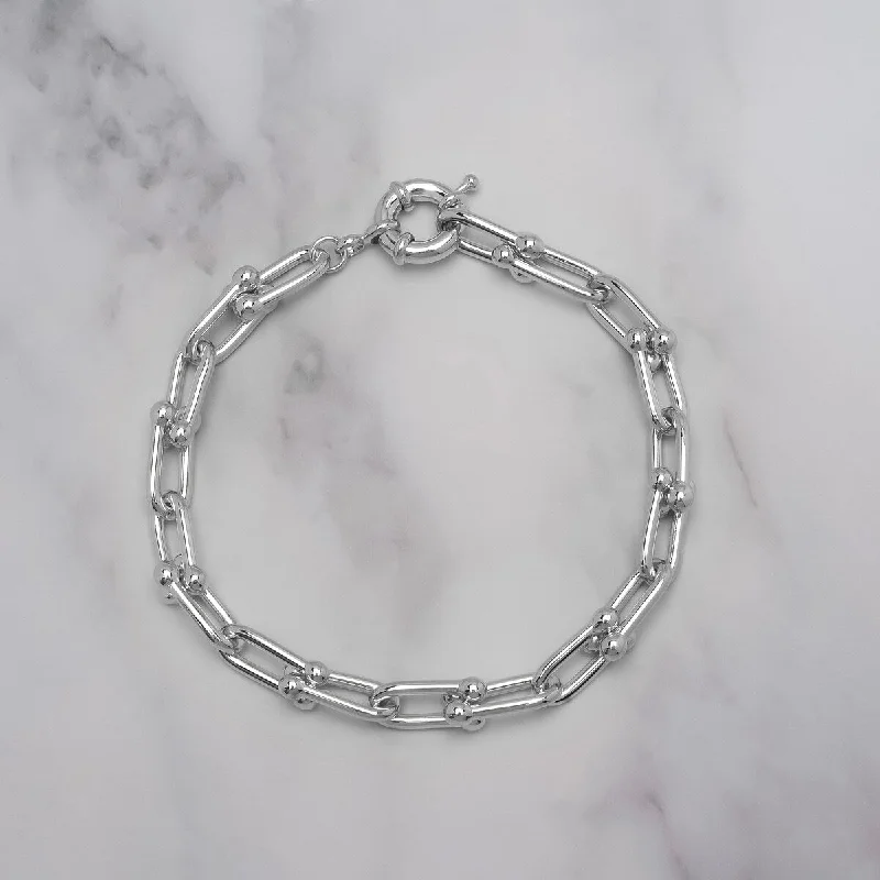 tendril beaded bracelet-Victoria Townsend Silver Plated Bridle Chain Bracelet