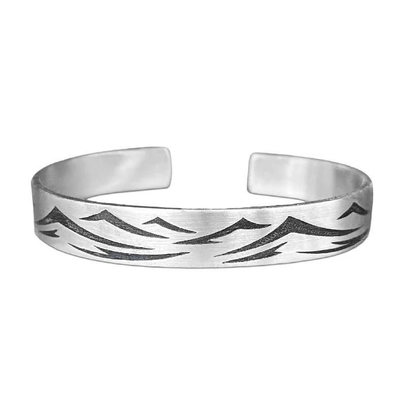 stretchable charm bracelet-Waves Cuff Bracelet