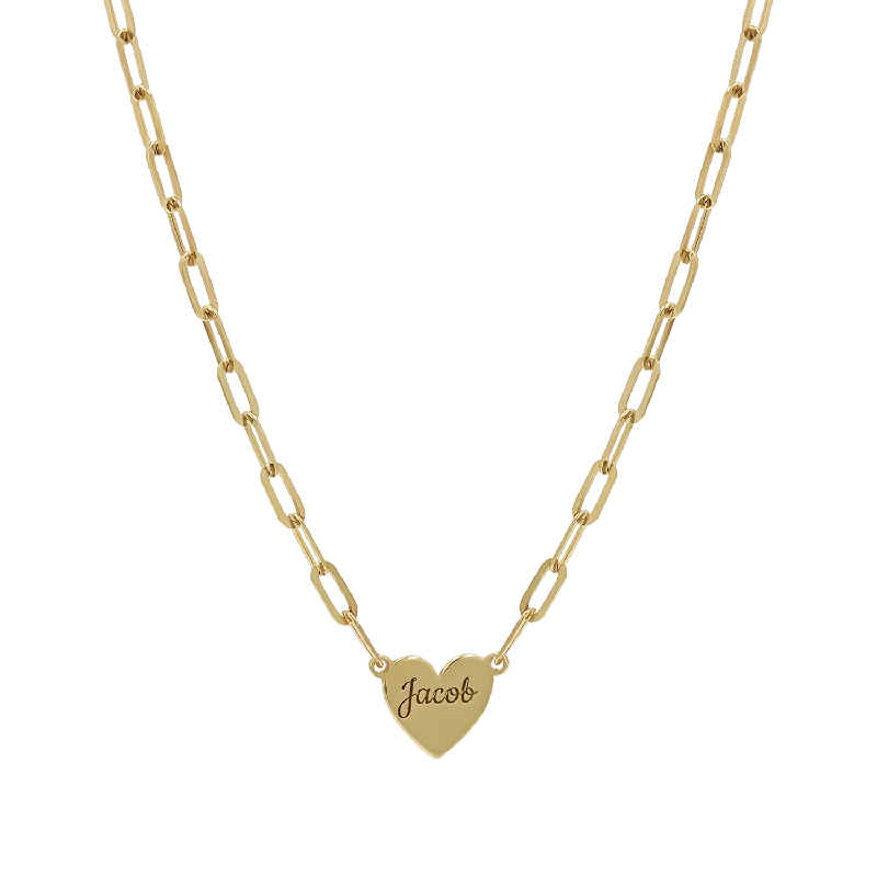 twilight diamond necklace-Engravable Multi Heart Paper Clip Necklace