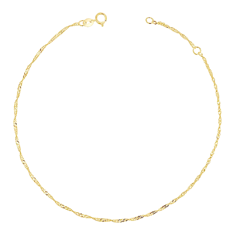 cast diamond necklace-Singapore Chain Anklet