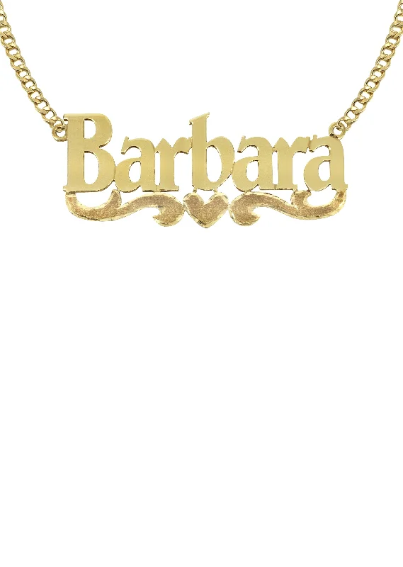 steel promise necklace-14K Gold  Diamond Cut Name Plate Necklace | Style #121