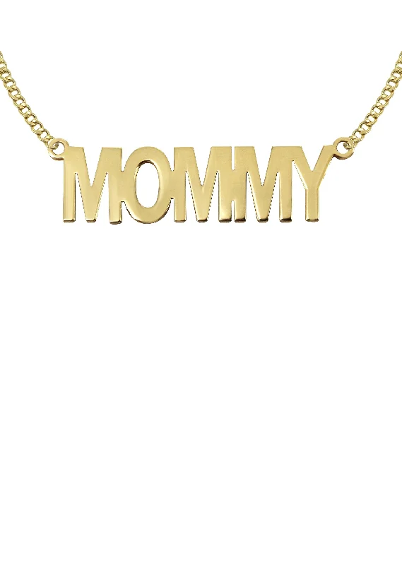 lavish cocktail necklace-14K Gold  Mommy Name Plate Necklace | Style #122