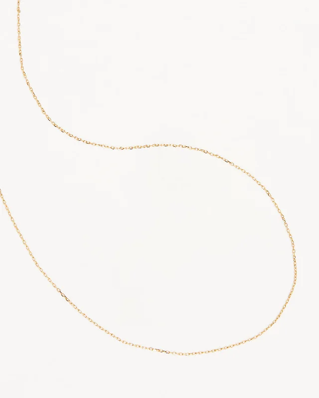 deco citrine necklace-14k Solid Gold 16" Signature Chain Necklace