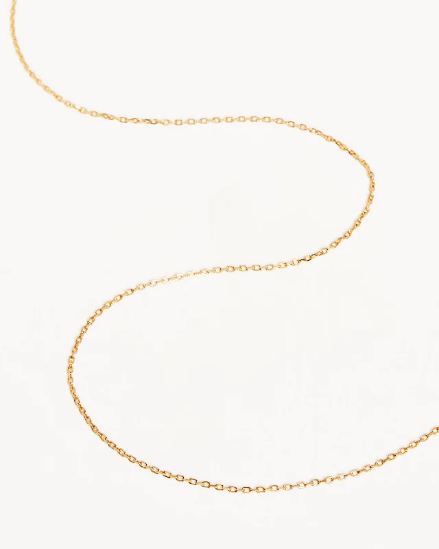 rose gold helix necklace-14k Solid Gold 18" Signature Chain Necklace