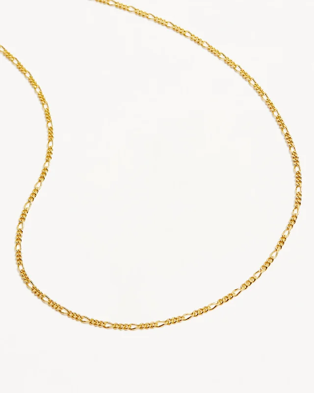 narrow pendant necklace-9k Solid Gold 18" Figaro Chain Necklace