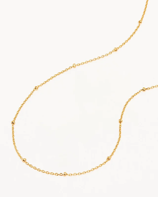 narrow couple necklace-18k Gold Vermeil 15" Ball Chain Choker