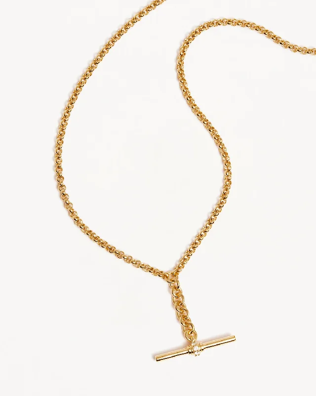 six-gem layered necklace-18k Gold Vermeil Muse Fob Chain Necklace