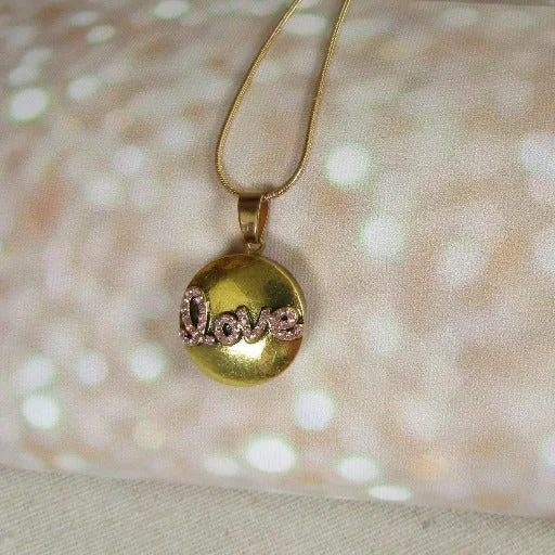 carved layered necklace-Gold Love Pendant Necklace