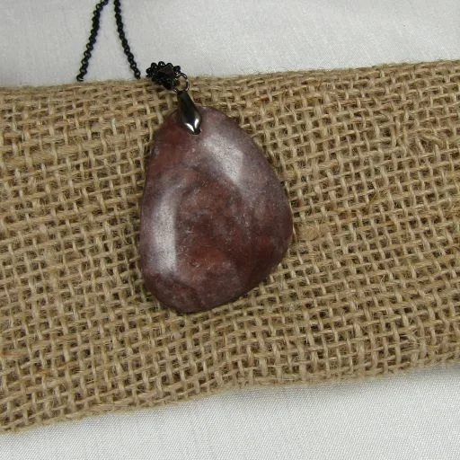 coral reef necklace-Brown Zebra Jasper Gemstone Pendant Necklace