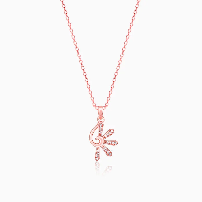 amber chain necklace-Rose Gold Elegant Musli Pendant With Link Chain