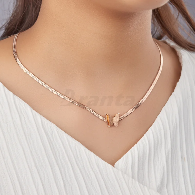 rose gold wave necklace-Butterfly Snake Necklace