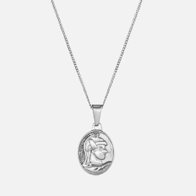 narrow pendant necklace-CENTURION PENDANT - WHITE GOLD